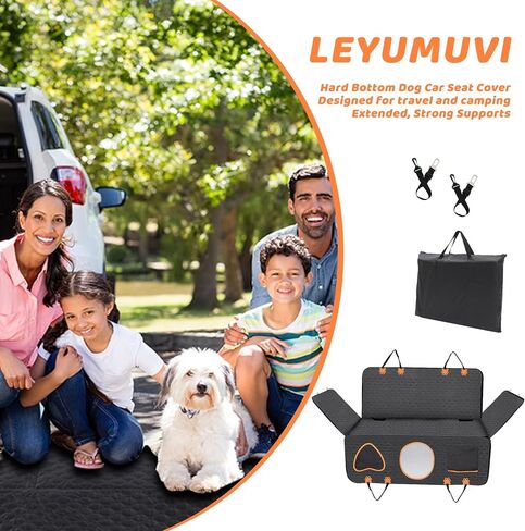 Back Seat Extender for Dogs, 600D Anti-Scracth Dog Car Seat Cover with Hard Bottom,NonSlip Dog Hammock for Car Backseat Protector ,100%Waterproof Dog Car Seat Bed with Mesh Window for Car/Truck/SUV in Saudi Arabia