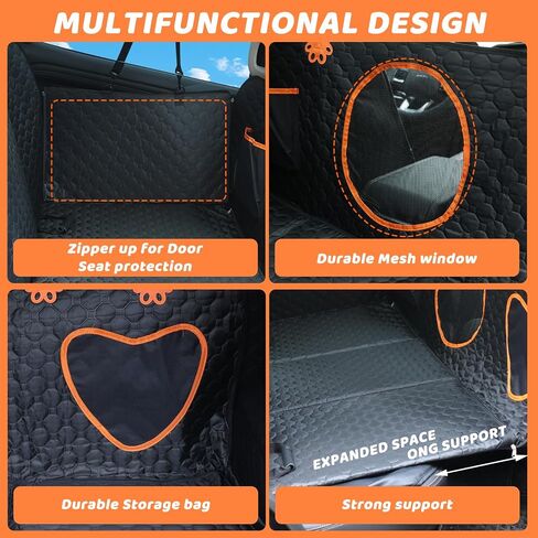 Back Seat Extender for Dogs, 600D Anti-Scracth Dog Car Seat Cover with Hard Bottom,NonSlip Dog Hammock for Car Backseat Protector ,100%Waterproof Dog Car Seat Bed with Mesh Window for Car/Truck/SUV in Saudi Arabia