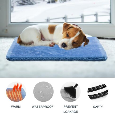 Pet Heating Pad for Cats and Dogs Outdoor,Indoor Warming Cat Heating Pad, Waterproof Dog Heating Pad Outdoor with Chew Resistant Cord, Pet Heater Warmer Blanket for Puppy & Kitten18*18 in in Saudi Arabia