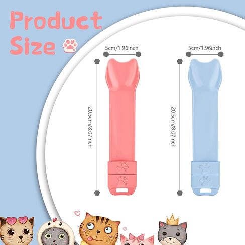 Yummy Sam 2pcs Cat Strip Feeders, Kitten Strip Squeeze Spoon for Wet Food and Liquid Snack, Cat Lickable Puree Treat Food Dispenser Pet Food Mixing Spoon Feeding Scoop for Puppies Small Pets in Saudi Arabia