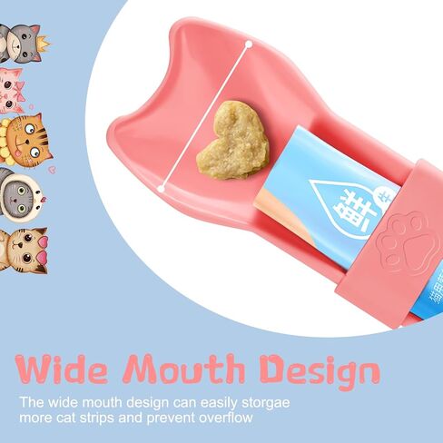 Yummy Sam 2pcs Cat Strip Feeders, Kitten Strip Squeeze Spoon for Wet Food and Liquid Snack, Cat Lickable Puree Treat Food Dispenser Pet Food Mixing Spoon Feeding Scoop for Puppies Small Pets in Saudi Arabia