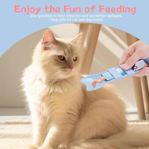 Yummy Sam 2pcs Cat Strip Feeders, Kitten Strip Squeeze Spoon for Wet Food and Liquid Snack, Cat Lickable Puree Treat Food Dispenser Pet Food Mixing Spoon Feeding Scoop for Puppies Small Pets in Saudi Arabia