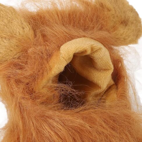 Lion Mane Wig, Cotton Fluffy Authentic Design Funny Lion Mane Hat Adjustable Washable Easy to Wear Lion Mane Costume for Cat Small Dog Halloween Christmas (Light Brown) in Saudi Arabia