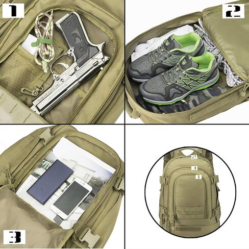 Tactical Backpack Military Backpacks for Men Army Expandable 3 Day Assault Pack Molle Backpacks Bug Out Bag for Camping Hiking Rucksack Fishing in Saudi Arabia
