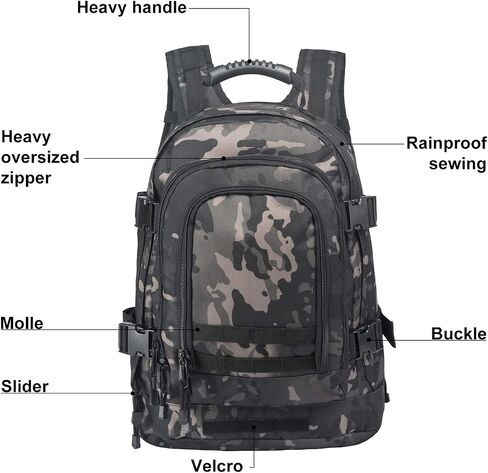 Tactical Backpack Military Backpacks for Men Army Expandable 3 Day Assault Pack Molle Backpacks Bug Out Bag for Camping Hiking Rucksack Fishing in Saudi Arabia