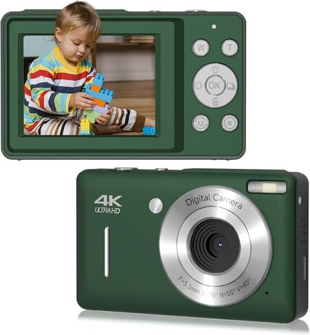 Digital Camera, 44MP Compact Camera, FHD 1080P Point and Shoot Digital Cameras with 16X Zoom, Face Detect, Smile Capture, Anti Shake, for Boys Girls Teens Gifts (White) in Saudi Arabia