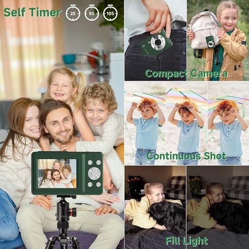Digital Camera, 44MP Compact Camera, FHD 1080P Point and Shoot Digital Cameras with 16X Zoom, Face Detect, Smile Capture, Anti Shake, for Boys Girls Teens Gifts (White) in Saudi Arabia