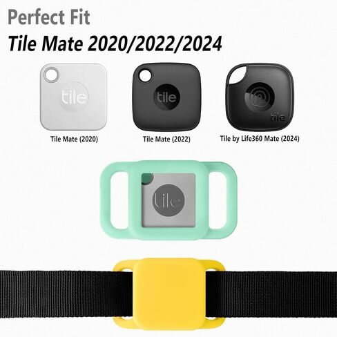 حافظة سيليكون Geiomoo لـ Tile Mate 2024، Tile Mate 2022، Tile Mate 2020، غطاء لتعقب مضاد للخدش، حامل حماية علامة مكتشف للكلاب والقطط والحيوانات الأليفة والأطفال (أخضر مضيء + وردي + أزرق) in Saudi Arabia