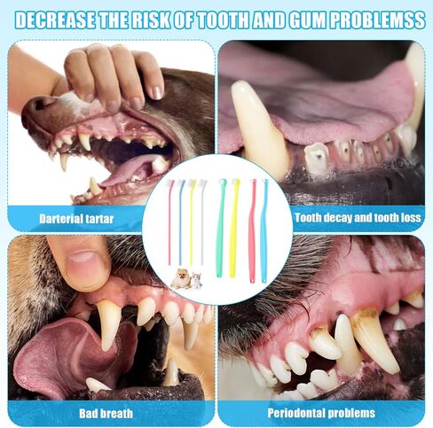 8pcs Pet Toothbrush, 3 Styles Cat & Dog Toothbrush Micro Brush Head Puppy Mini Toothbrush Soft Bristle Small Dog Dental Clean Kit for Teeth Clean Plaque Tartar Formation (Colour 2) in Saudi Arabia