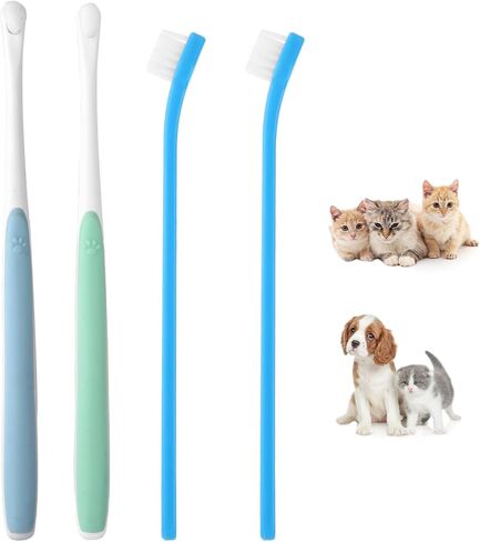 4 Pcs Small Dog Toothbrush Micro Brush Head Nano Soft Bristle Comfort Grip Gentle Pet Toothbrush for Puppy Kitten Sensitive Gum and Teeth Cats Dogs Teeth Cleaning Dental Care in Kuwait