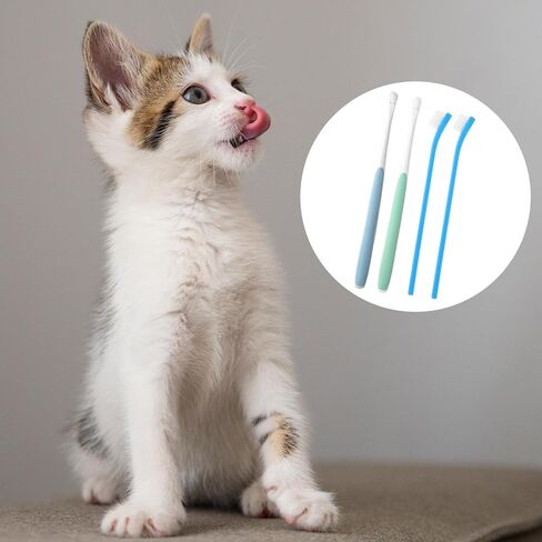 4 Pcs Small Dog Toothbrush Micro Brush Head Nano Soft Bristle Comfort Grip Gentle Pet Toothbrush for Puppy Kitten Sensitive Gum and Teeth Cats Dogs Teeth Cleaning Dental Care in Kuwait