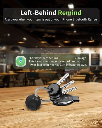 Item Finders,Bluetooth Luggage Tracker, GPS Finders Tracking, Works with Apple Find My (iOS Only), Replaceable Battery, Lost Mode, Smart Key Finder Item Locator Black (4 Packs) in Saudi Arabia