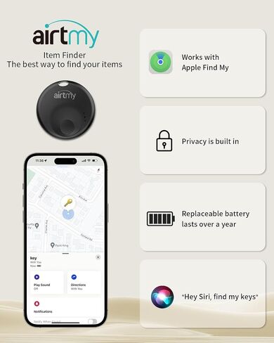 Item Finders,Bluetooth Luggage Tracker, GPS Finders Tracking, Works with Apple Find My (iOS Only), Replaceable Battery, Lost Mode, Smart Key Finder Item Locator Black (4 Packs) in Saudi Arabia