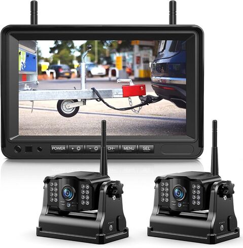eRapta 4 Wireless Backup Camera Magnetic: 10.1" IPS Full-Size DVR Monitor, Install-Free RV Camera System with IR Night Vision, Built-in 9600mAh Battery for RV/Camper/Truck/Trailer/Tractor ACT104 in Saudi Arabia