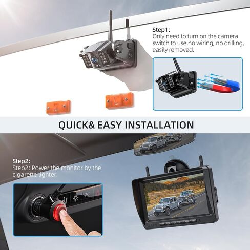 eRapta 4 Wireless Backup Camera Magnetic: 10.1" IPS Full-Size DVR Monitor, Install-Free RV Camera System with IR Night Vision, Built-in 9600mAh Battery for RV/Camper/Truck/Trailer/Tractor ACT104 in Saudi Arabia
