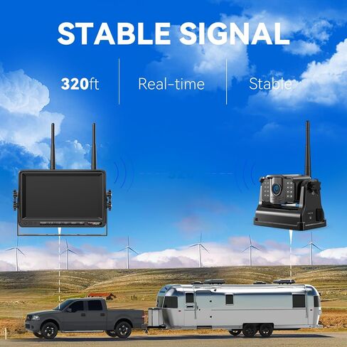 eRapta 4 Wireless Backup Camera Magnetic: 10.1" IPS Full-Size DVR Monitor, Install-Free RV Camera System with IR Night Vision, Built-in 9600mAh Battery for RV/Camper/Truck/Trailer/Tractor ACT104 in Saudi Arabia