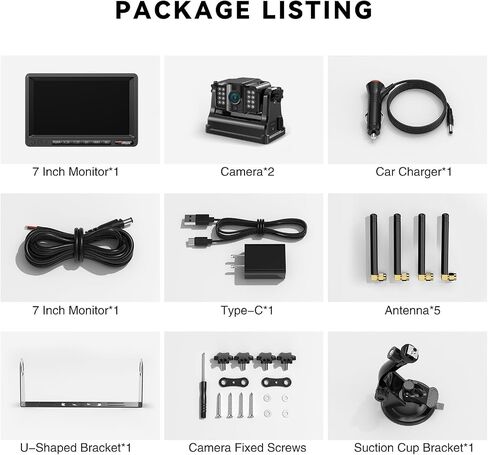 eRapta 4 Wireless Backup Camera Magnetic: 10.1" IPS Full-Size DVR Monitor, Install-Free RV Camera System with IR Night Vision, Built-in 9600mAh Battery for RV/Camper/Truck/Trailer/Tractor ACT104 in Saudi Arabia