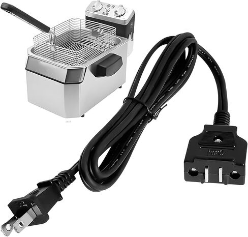028372 سلك طاقة قابل للفصل للمقلاة العميقة، [4.8FT 120V] لملحقات قطع غيار سلك الطاقة للمقلاة العميقة DF100 DF175 DF200 DF250 DF280 in Kuwait