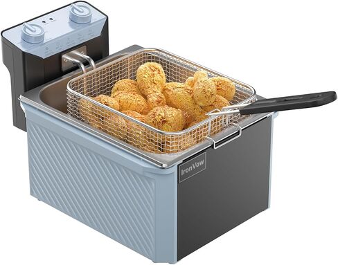 Commercial Deep Fryer, 1700W 10.6QT Stainless Steel Electric Fryer with Large Baskets & Accurate Temp Control for Restaurant or Home in Saudi Arabia
