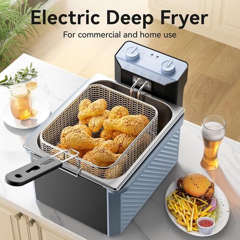 Commercial Deep Fryer, 1700W 10.6QT Stainless Steel Electric Fryer with Large Baskets & Accurate Temp Control for Restaurant or Home in Saudi Arabia