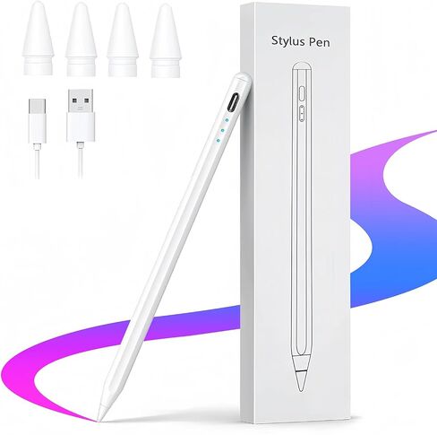 Stylus Pen for iPad & Apple Pencil:Fast Charging, with Palm Rejection, Magnetic, Tilt Sensitivity, Work for iPad 6/7/8/9/10 Generation, Pro 11""/12.9"", Mini 5/6, Air 3/4/5 in Saudi Arabia
