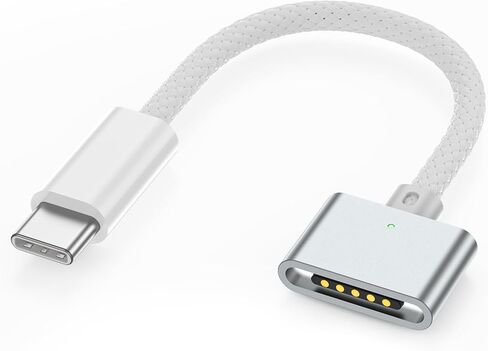محول شحن USB-C ذكر إلى 3 أنثى مغناطيسي بقدرة 140 واط لأجهزة iOS Android وأجهزة USB C الأخرى، محول كابل شحن من النوع C إلى مغناطيسي 3 (ذكر إلى أنثى)، (0.32 قدم) مضفر من النايلون. in Kuwait