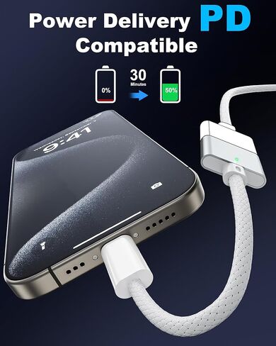 محول شحن USB-C ذكر إلى 3 أنثى مغناطيسي بقدرة 140 واط لأجهزة iOS Android وأجهزة USB C الأخرى، محول كابل شحن من النوع C إلى مغناطيسي 3 (ذكر إلى أنثى)، (0.32 قدم) مضفر من النايلون. in Kuwait