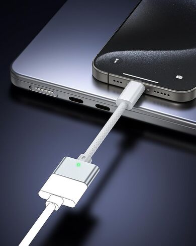 محول شحن USB-C ذكر إلى 3 أنثى مغناطيسي بقدرة 140 واط لأجهزة iOS Android وأجهزة USB C الأخرى، محول كابل شحن من النوع C إلى مغناطيسي 3 (ذكر إلى أنثى)، (0.32 قدم) مضفر من النايلون. in Kuwait