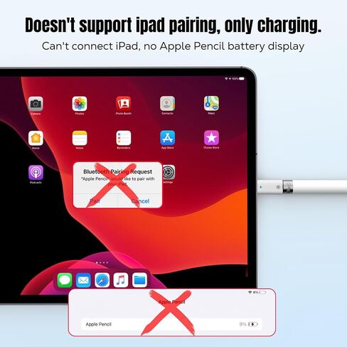 محول شحن MoKo 2 USB-C متوافق مع قلم Apple الجيل الأول، موصل شحن USBC ذكر إلى أنثى لجهاز iPad 10 وقلم Apple 1، لا يوجد اقتران بلوتوث للشحن فقط، أبيض in Saudi Arabia