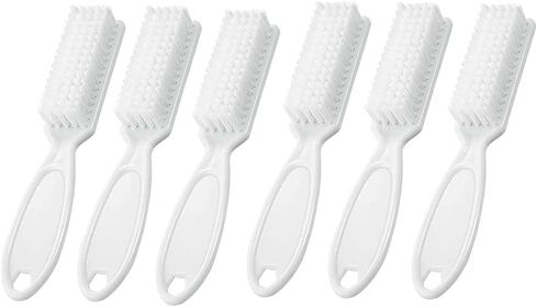 SQULIGT 6Pcs Handle Grip Nail Brush, Hand Fingernail Cleaner Brush Manicure Tools Scrub Cleaning Brushes for Toes and Nails (Black) in Kuwait