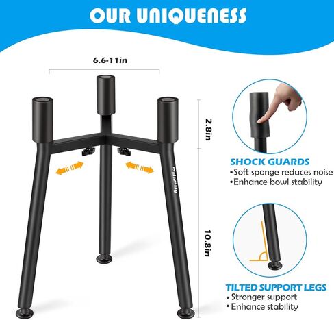 Single Dog Bowl Stand for Medium Large Dogs, Adjustable Width Elevated Dog Bowl Stand for 6.6-11" Wide Bowls, Tall 13.6" Metal Round Tube Dog Bowl Holder in Kuwait