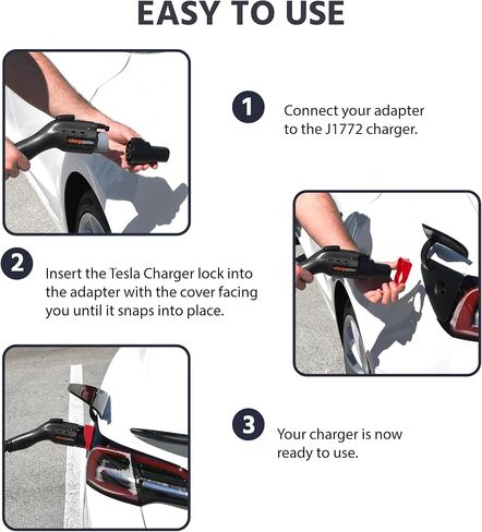 MELBLU Tesla Charger Lock for J1772 Adapter - Compatible with Tesla Model 3/Y/S for Tesla to J1772 Adapter - Compatible with Non Flange Adapter - 2 Pack in Saudi Arabia