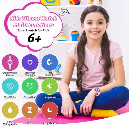 Smart Watch for Kids Boy Girl, Kids Watch Waterproof with 19 Sport Modes, Pedometer, Sleep Monitor, Kids Watch for Girls Boys 6-16 Birthday Gifts Toy Gift (Black) in Saudi Arabia
