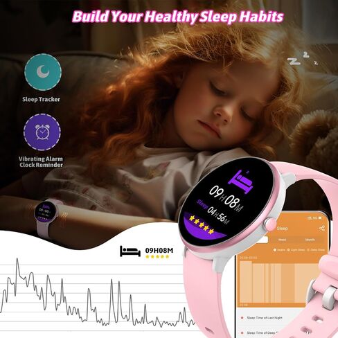 Smart Watch for Kids Boy Girl, Kids Watch Waterproof with 19 Sport Modes, Pedometer, Sleep Monitor, Kids Watch for Girls Boys 6-16 Birthday Gifts Toy Gift (Black) in Saudi Arabia