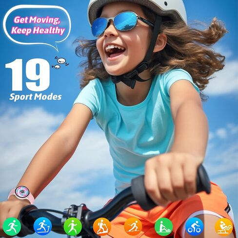 Smart Watch for Kids Boy Girl, Kids Watch Waterproof with 19 Sport Modes, Pedometer, Sleep Monitor, Kids Watch for Girls Boys 6-16 Birthday Gifts Toy Gift (Black) in Saudi Arabia