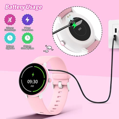Smart Watch for Kids Boy Girl, Kids Watch Waterproof with 19 Sport Modes, Pedometer, Sleep Monitor, Kids Watch for Girls Boys 6-16 Birthday Gifts Toy Gift (Black) in Saudi Arabia