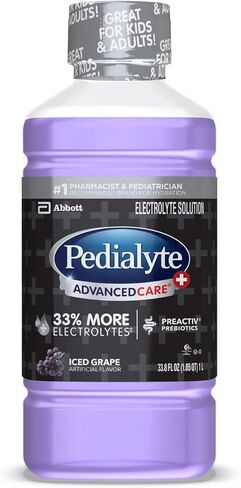 Pedialyte AdvancedCare+ مشروب إلكتروليت يحتوي على 33% المزيد من الإلكتروليتات ويحتوي على البريبايوتك PreActiv، ورمان الكرز المبرد، والزنجبيل، 33.8 أونصة سائلة in Kuwait