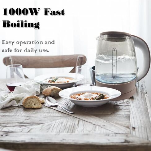 Mogart Kenlanz 1.8L Electric Kettle, Tea Pot Kettle, 1000W Rapid Boil, Water Kettle with Auto Shut-Off & Boil-dry Protection, Stainless Steel Lid & Heating Base, Cordless Design, Golden in Saudi Arabia