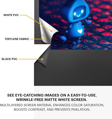 KODAK Portable Projector Screen | 60" Indoor & Outdoor 16:9 Video Projection Surface & Stand with Carry Handle | 1080p, 4K/8K UHD, 3D & HDR Ready | Fast Setup for Movies, Office Presentations & More in Saudi Arabia