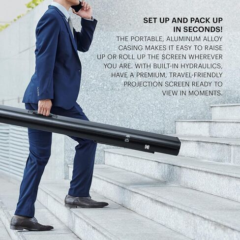 KODAK Portable Projector Screen | 60" Indoor & Outdoor 16:9 Video Projection Surface & Stand with Carry Handle | 1080p, 4K/8K UHD, 3D & HDR Ready | Fast Setup for Movies, Office Presentations & More in Saudi Arabia