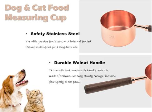 1 CUP Dog-Cat Food Scoop Measuring-Cup, 304 Stainless Steel Pet Food Scoop, Cat Food Measuring Cup in Kuwait