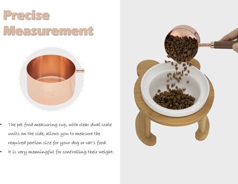 1 CUP Dog-Cat Food Scoop Measuring-Cup, 304 Stainless Steel Pet Food Scoop, Cat Food Measuring Cup in Kuwait