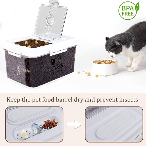 6~7lbs Cat Food Storage Container,7 Liters Airtight Cat Food Bin,Cat Food Holder With Measuring Cup-Pet Food Container for Dog Cat food Treats-Keep Fresh-BPA Free Plastic in Saudi Arabia