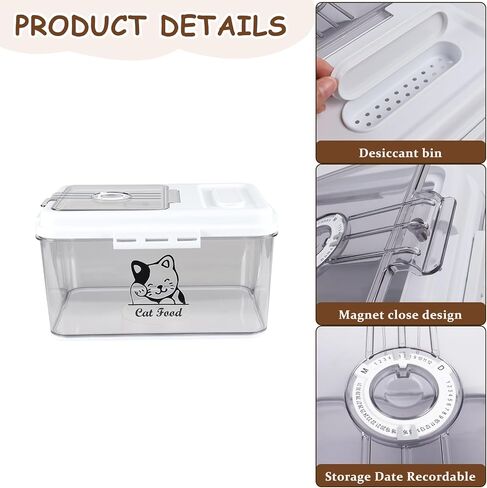 6~7lbs Cat Food Storage Container,7 Liters Airtight Cat Food Bin,Cat Food Holder With Measuring Cup-Pet Food Container for Dog Cat food Treats-Keep Fresh-BPA Free Plastic in Saudi Arabia