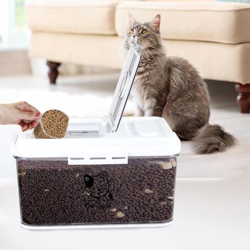 6~7lbs Cat Food Storage Container,7 Liters Airtight Cat Food Bin,Cat Food Holder With Measuring Cup-Pet Food Container for Dog Cat food Treats-Keep Fresh-BPA Free Plastic in Saudi Arabia