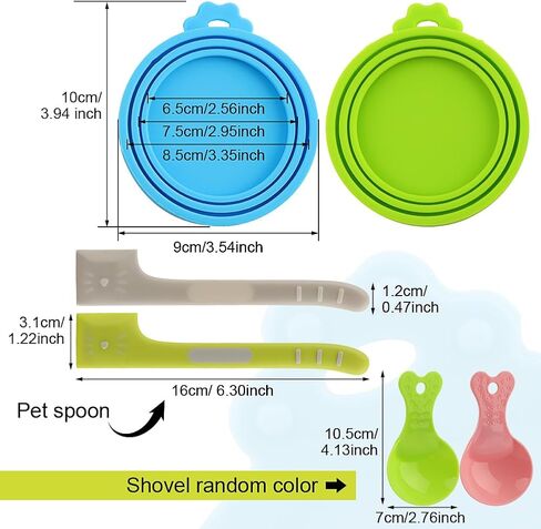 مجموعة مستلزمات الحيوانات الأليفة مكونة من 8 قطع، ومغرفة طعام للكلاب ومجارف قابلة لإعادة الاستخدام للقطط الرطبة والكلاب والحيوانات الأليفة، مجموعة مستلزمات القطط، غطاء طعام القطط (4 ملاعق للحيوانات الأليفة + 2 غطاء + 2 مجرفة) in Kuwait
