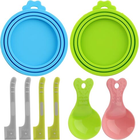 مجموعة مستلزمات الحيوانات الأليفة مكونة من 8 قطع، ومغرفة طعام للكلاب ومجارف قابلة لإعادة الاستخدام للقطط الرطبة والكلاب والحيوانات الأليفة، مجموعة مستلزمات القطط، غطاء طعام القطط (4 ملاعق للحيوانات الأليفة + 2 غطاء + 2 مجرفة) in Kuwait