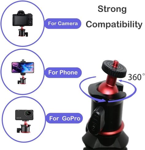 مجموعة ترايبود مرنة 4K، حامل ثلاثي القوائم صغير FINTHECH لهاتف iPhone مع مستوى الروح، حامل ثلاثي الأخطبوط المحمول 4K (8.8 رطل) ورأس كروي للكاميرات والهواتف المحمولة وجهاز عرض صغير. (النموذج رقم 3) in Saudi Arabia