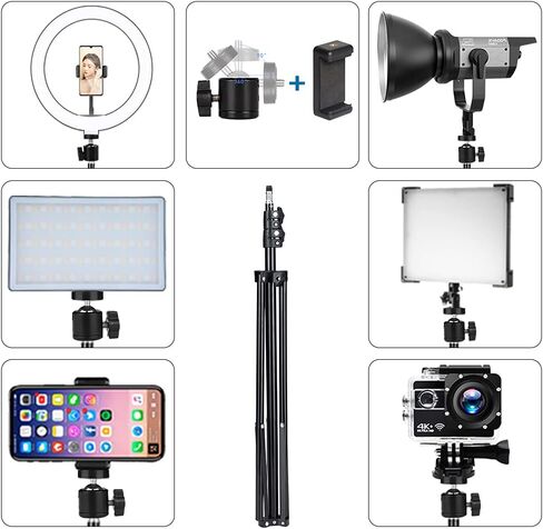 حامل ثلاثي للهاتف من 27 بوصة إلى 80 بوصة حامل فيديو للهاتف الخلوي حامل ثلاثي القوائم لهاتف iPhone Android، مثالي لتسجيل الفيديو/مدونات الفيديو/البث المباشر in Kuwait