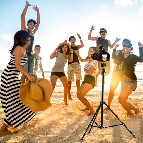 حامل ثلاثي للهاتف من 27 بوصة إلى 80 بوصة حامل فيديو للهاتف الخلوي حامل ثلاثي القوائم لهاتف iPhone Android، مثالي لتسجيل الفيديو/مدونات الفيديو/البث المباشر in Kuwait